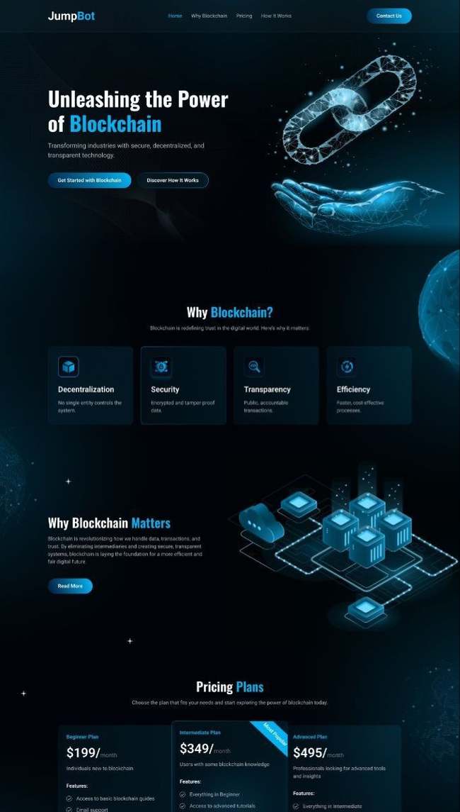 FinTech Dashboard — JumpBot Blockchain